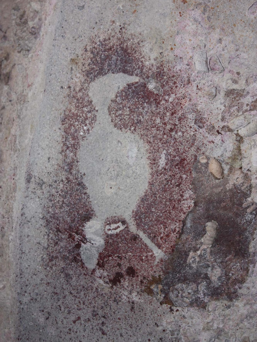 A bird stencil at Djulirri