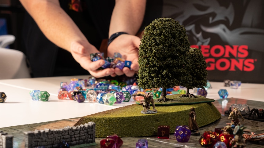 A close up image of dungeons and dragons game