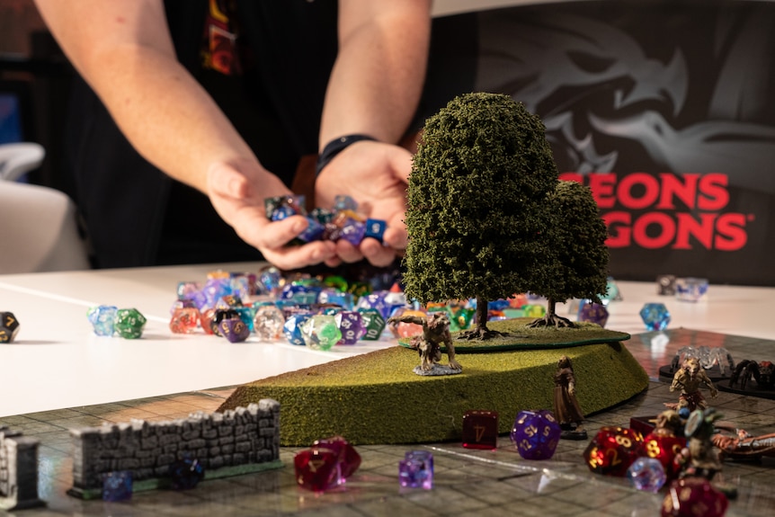 A close up image of dungeons and dragons game