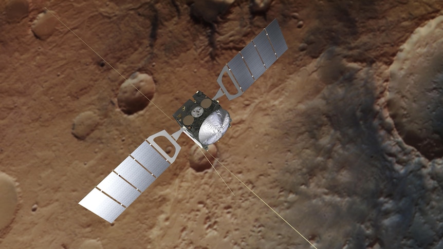 A space rover above red dirt
