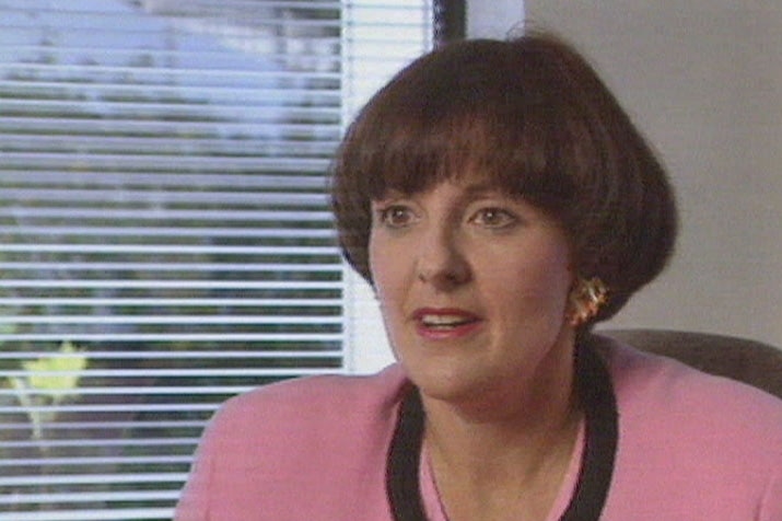 Video still: Former ACT Liberal Chief Minister Kate Carnell in Canberra in 1995