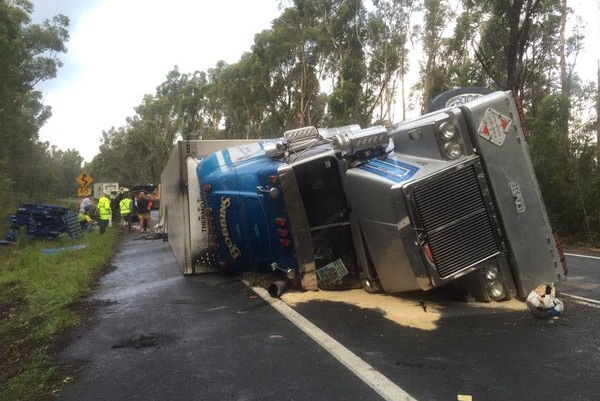 Truck carrying cheese on NSW south coast