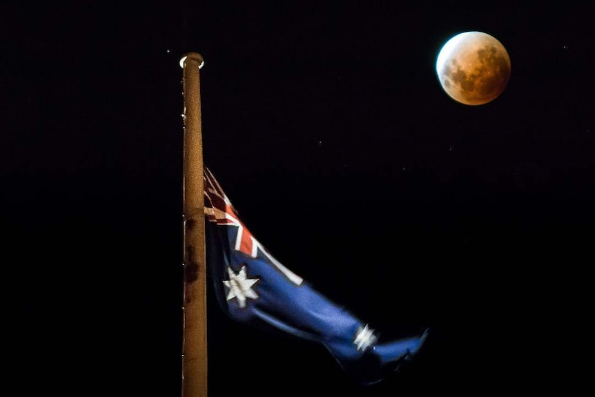 Blue Blood Supermoon and the Australian Flag