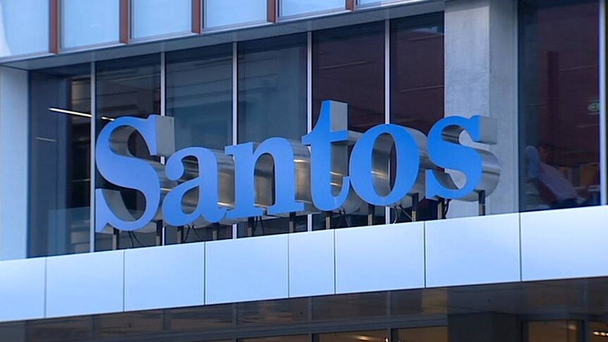 The Santos logo on the gas company's Adelaide headquarters. 