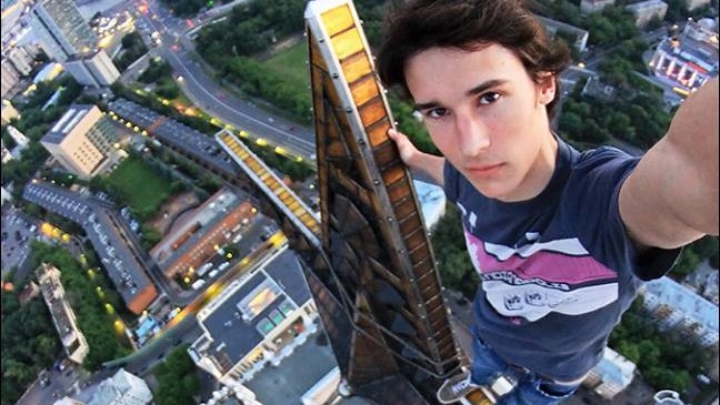 Russian "daredevil" Kirill Oreshkin posted this picture to Facebook on March 26, 2014.