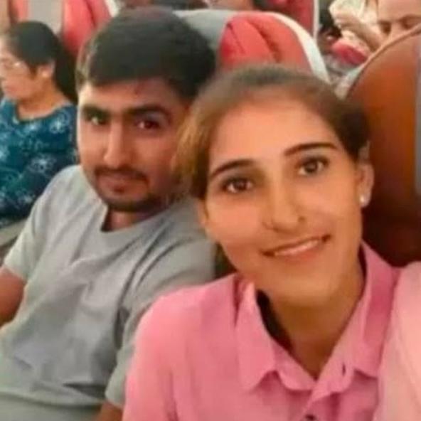 A schreenshot of a couple from a video call.