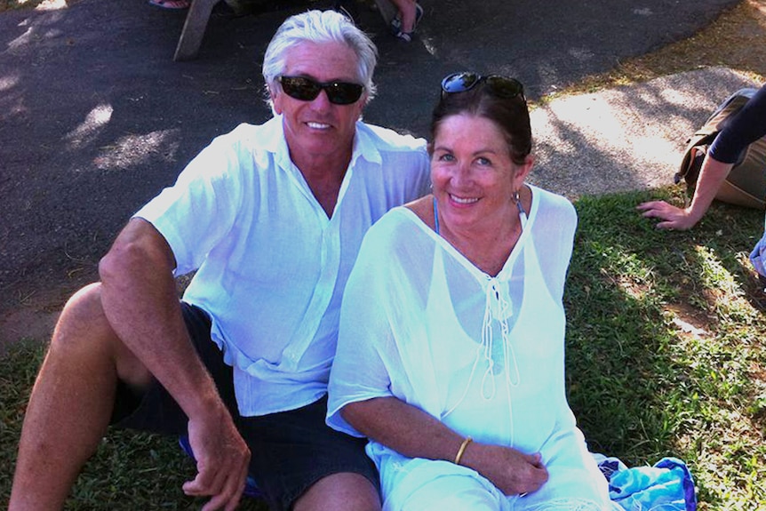 Mal Priday sits with his wife Linda