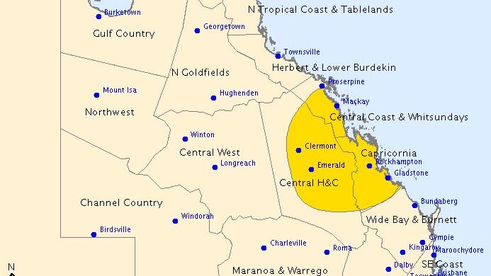 The Bureau of Meteorology is predicting p to 300 millimetres of rain could fall in some parts of Central Queensland and Wide Bay.