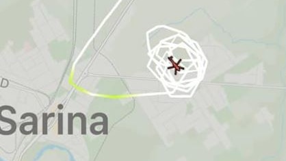 Map of ahelicopter flight path