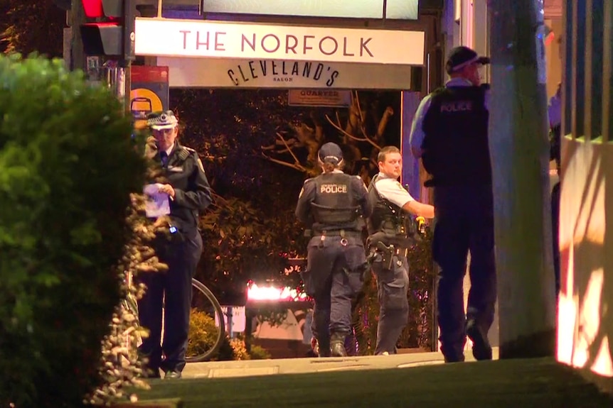 Officers standing outside a venue 