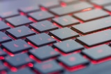 A red backlit keyboard