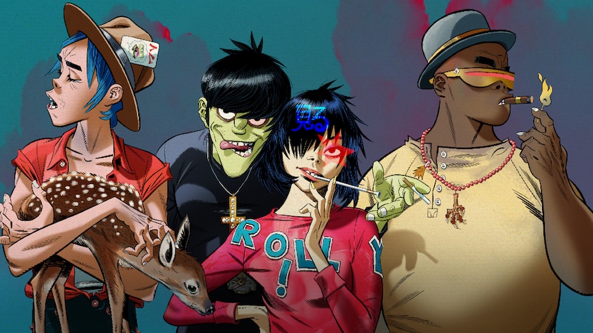 Image of virtual British group Gorillaz