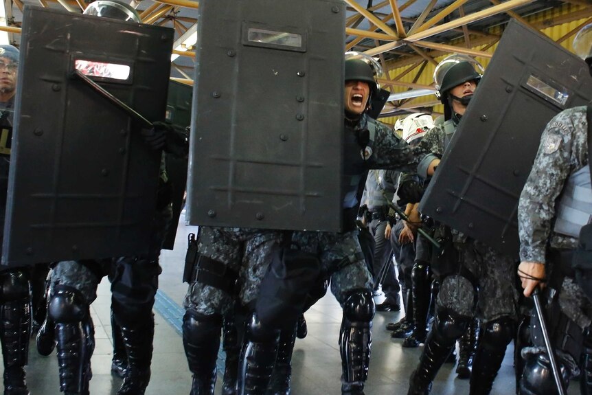 Military police during San Paulo protest