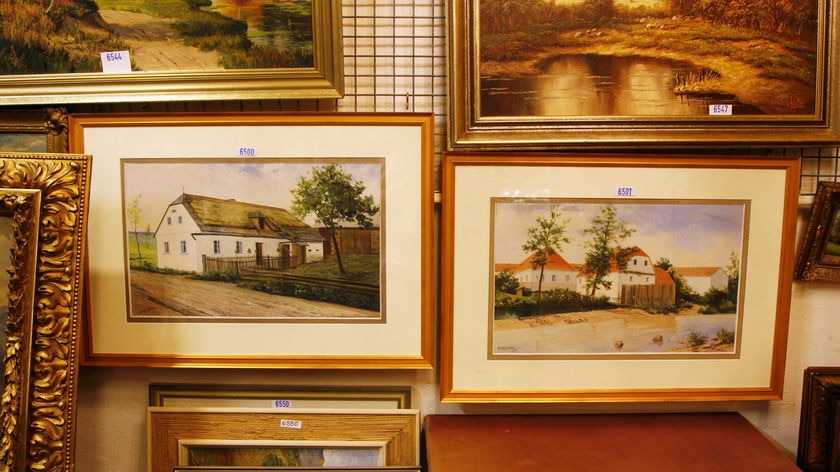 Two paintings by Adolf Hitler