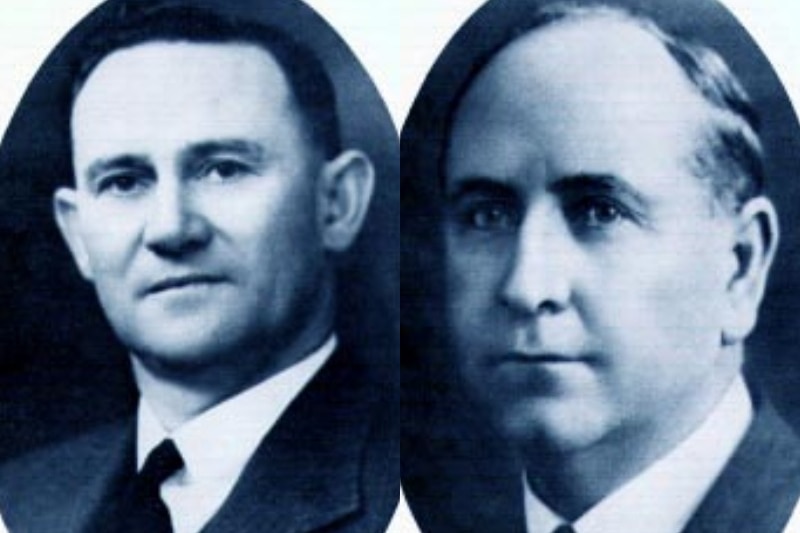 A composite image of two former premiers Sir David Brand and Phillip Collier