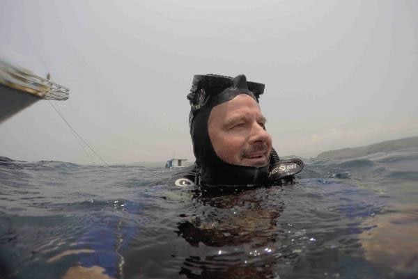 Dr Ross Anderson diving in Indonesia