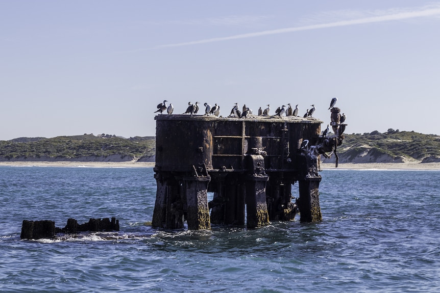 Shipwreck in the sea