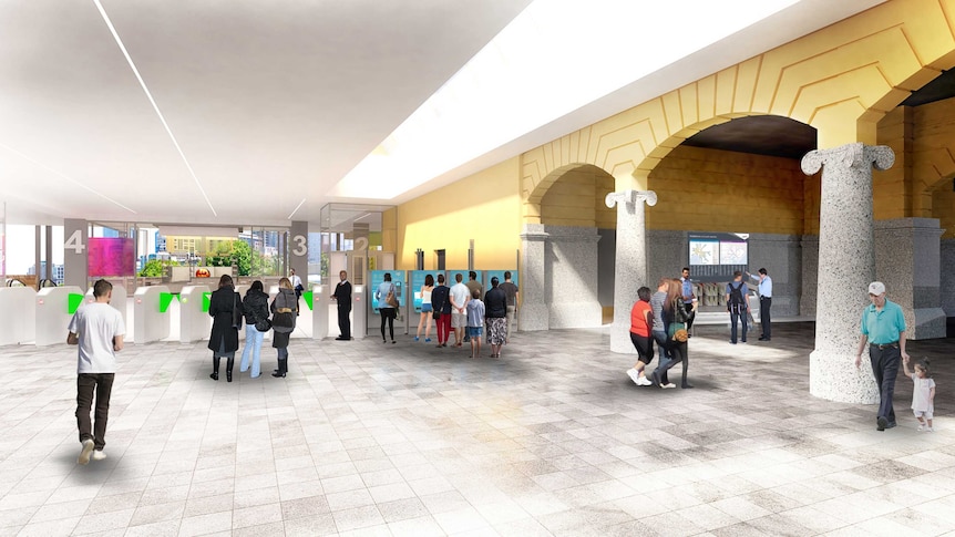An artists impression of Flinders Street Station's entrance after a repairs and renovations are completed.