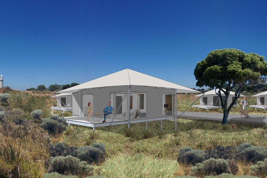 An artist impression of the glamping accommodation to be installed on Rottnest Island.