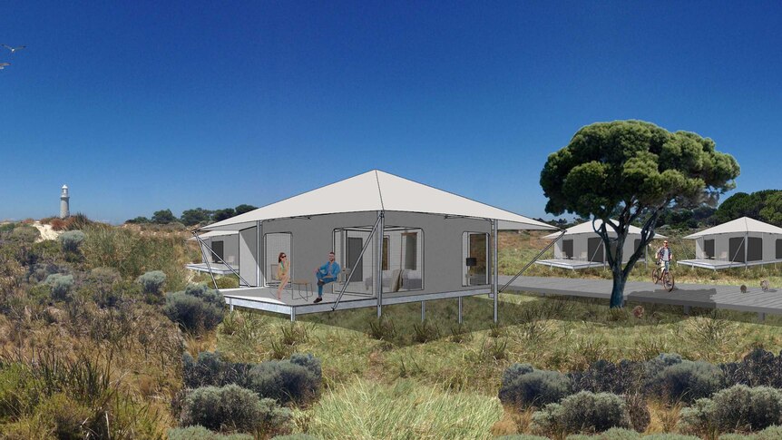 An artist impression of the glamping accommodation to be installed on Rottnest Island.