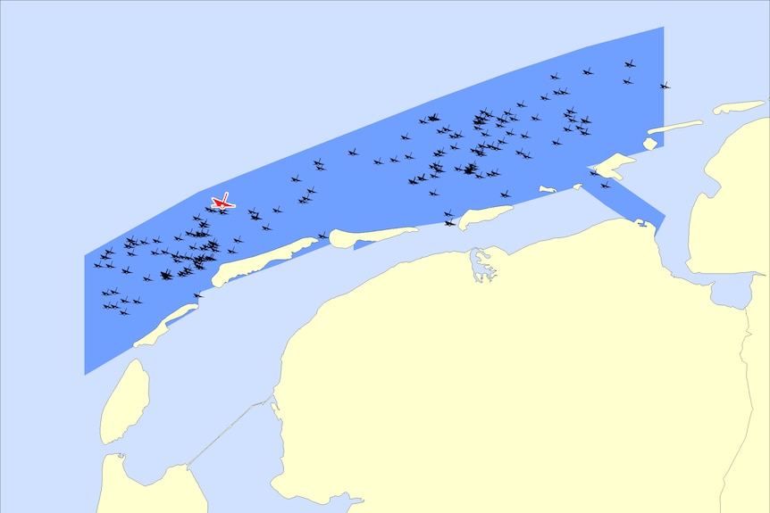 An animated map shows the Dutch north coast with a string of shipwreck sites in black, one highlighted red.