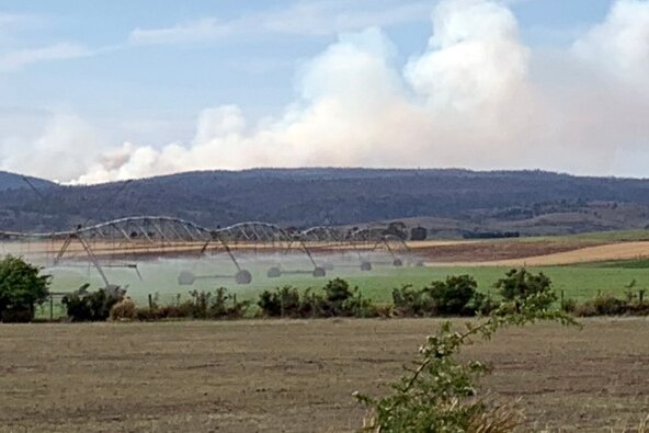 Smoke in the hills near Bothwell