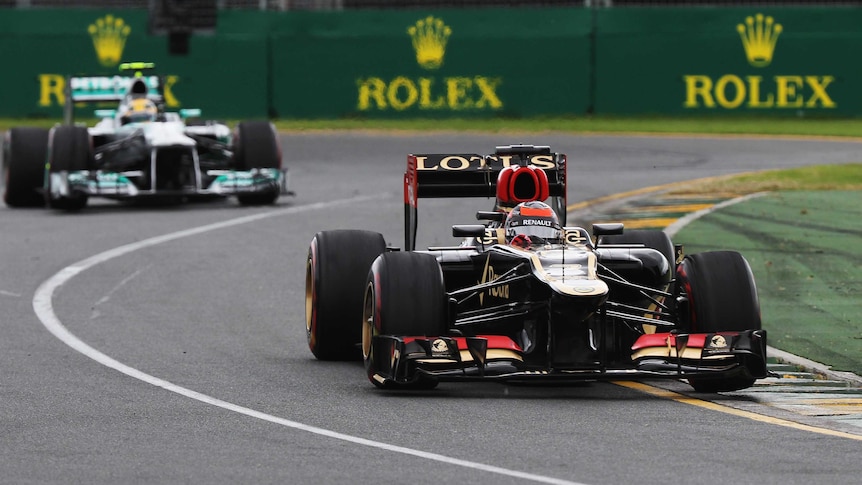 Melbourne's fastest ... Lotus's Kimi Raikkonen opened his Formula One season with a win at Albert Park.