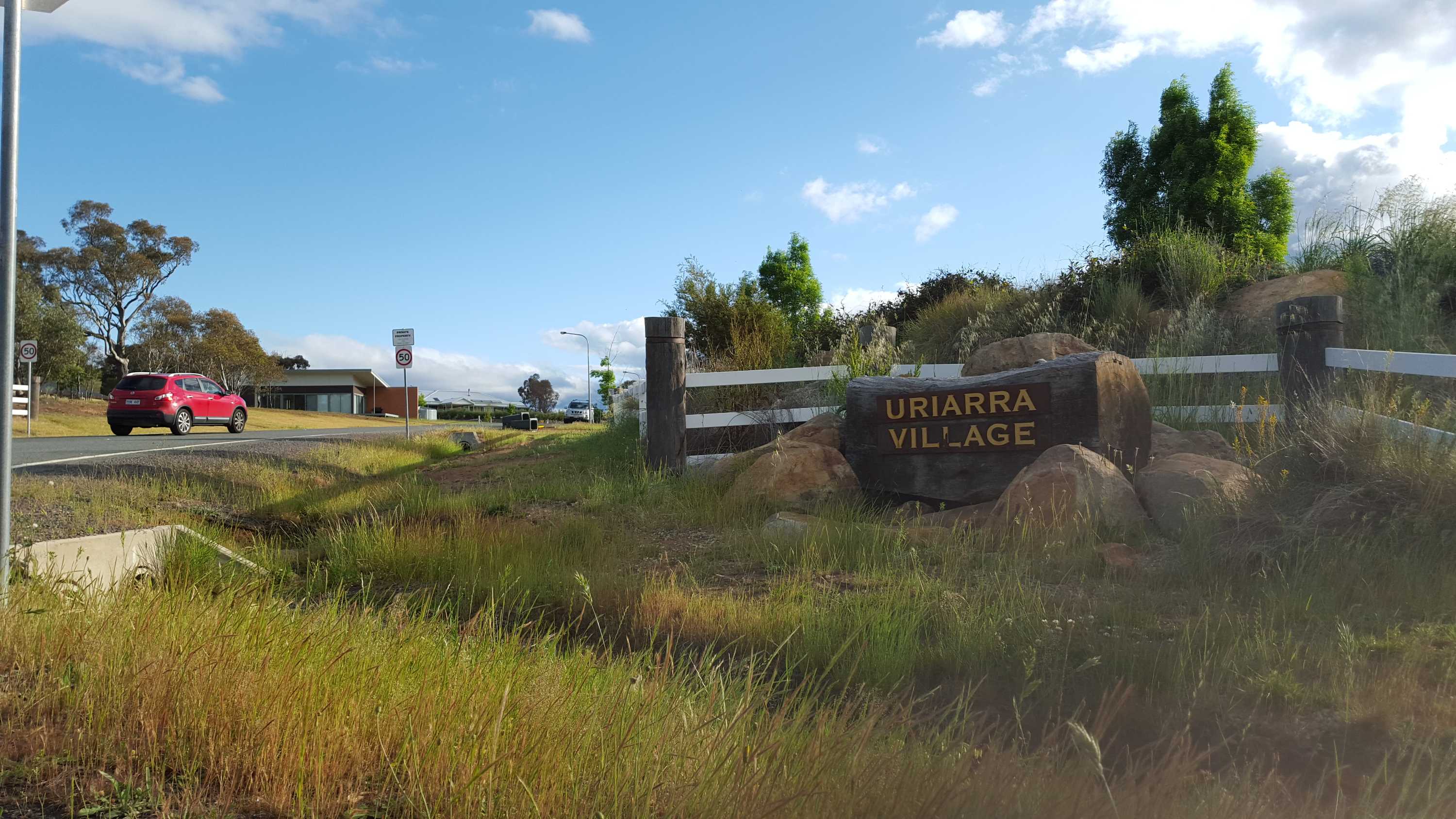 Sign at the entrance to Uriarra Village