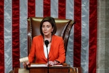 Nancy Pelosi lowers the gavel in the US House of Representatives