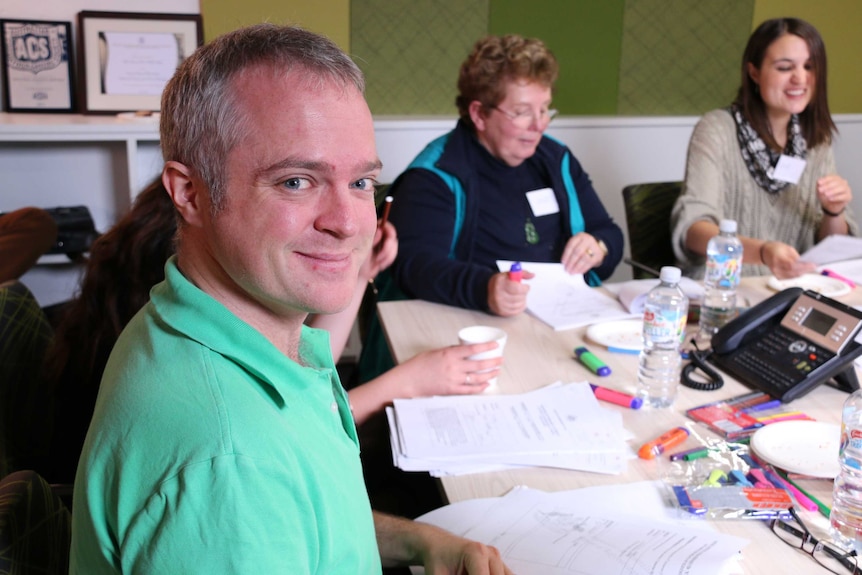 Crace Community Association president David Pollard at a workshop in Canberra.