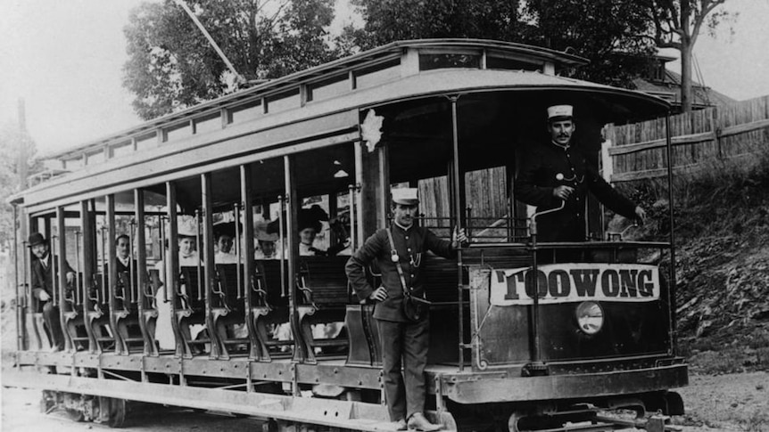 Tram at the Toowong Tram terminus near the home in 1910.