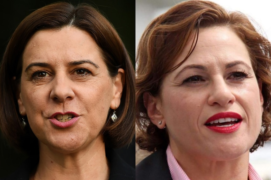 Queensland Opposition Leader Deb Frecklington [L] and Treasurer Jackie Trad