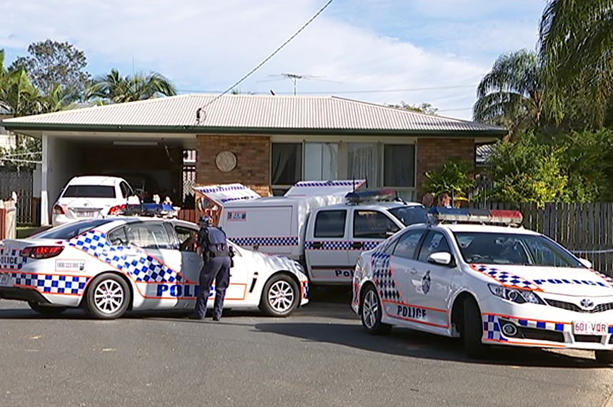 William O'Sullivan's Caboolture home with police cars out the front.