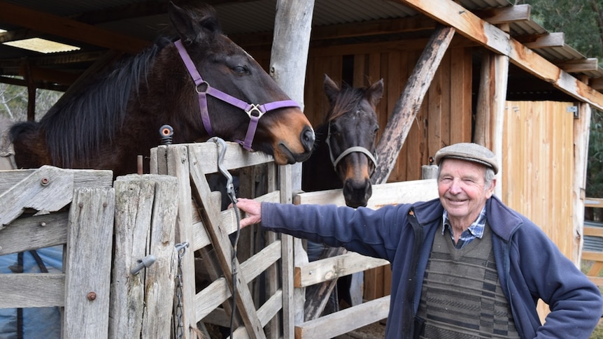 Keith Bradshaw, from Tubbut in East Gippsland, with his beloved horses