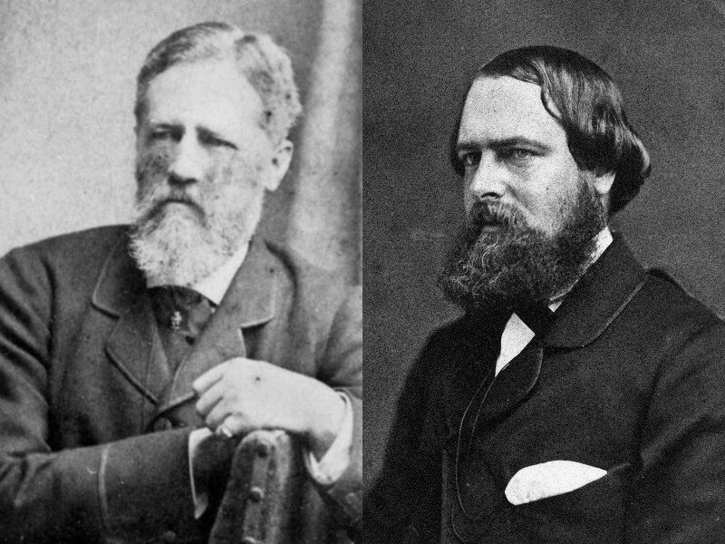 A composite of former Queensland attorney-general John Branston and ex Queensland premier Robert Herbert. Black and white image