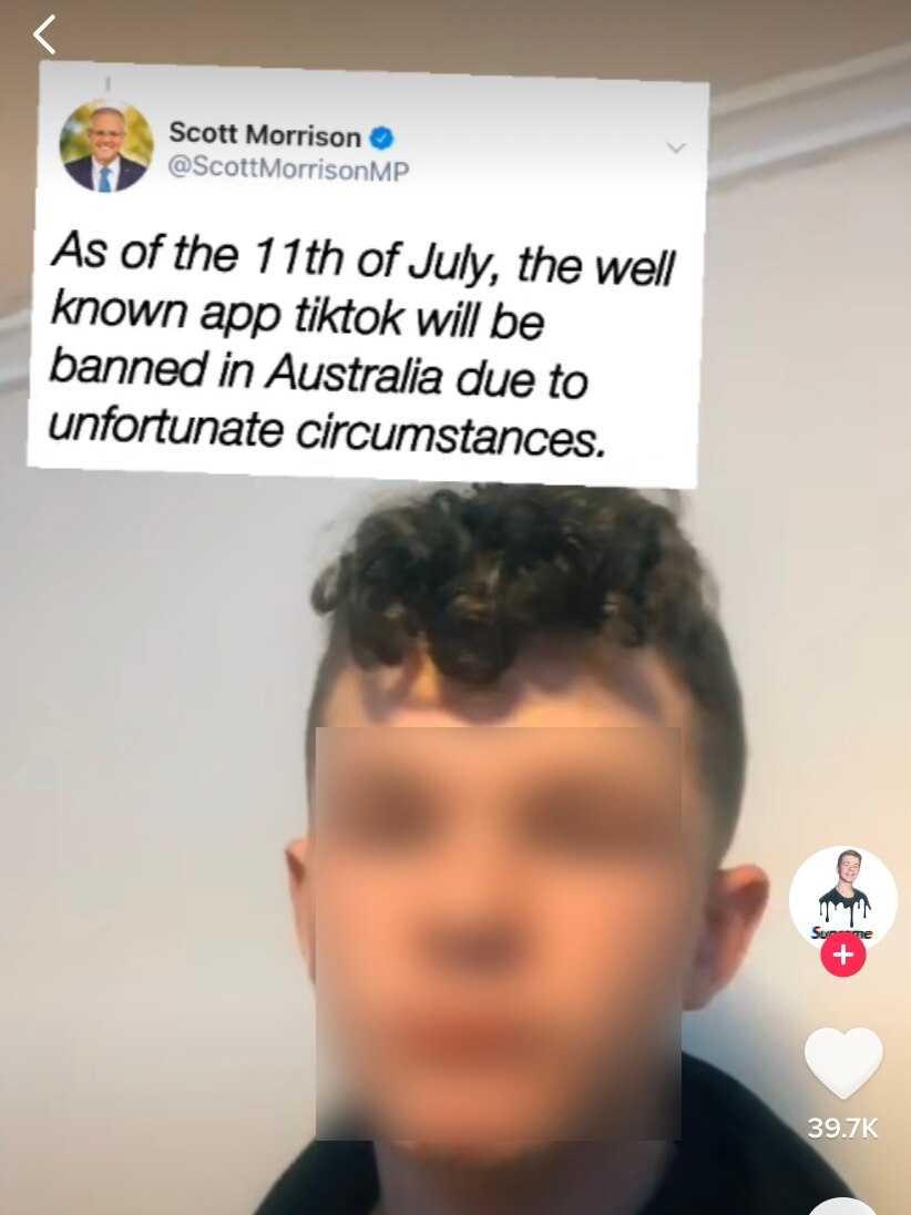 A TikTok video containing a fake tweet from the Prime Minister announcing a TikTok ban