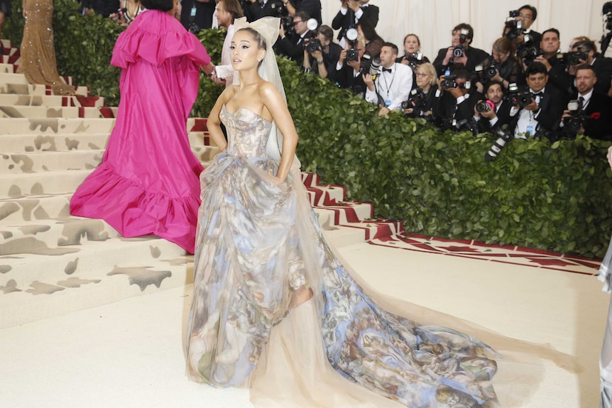 Singer Ariana Grande arrives at the Metropolitan Museum of Art Costume Institute Gala.