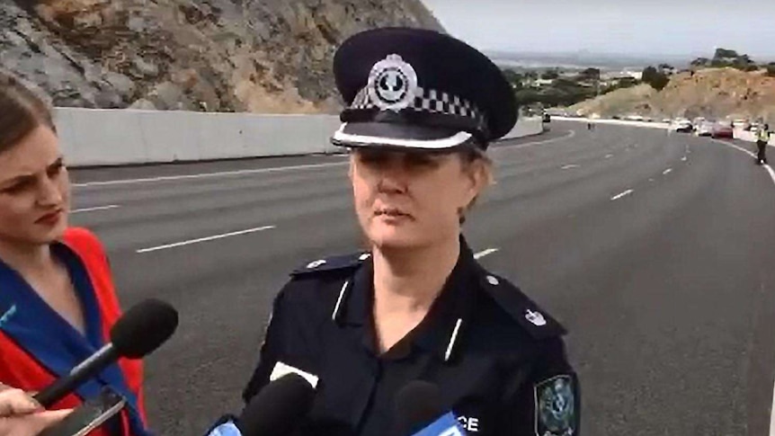 Chief Inspector Julie Thomas at expressway news conference