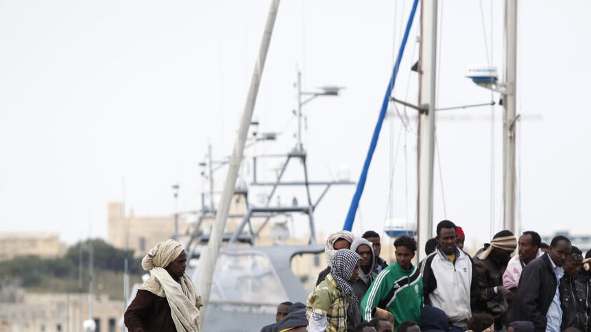 African refugees flee Libya to Malta