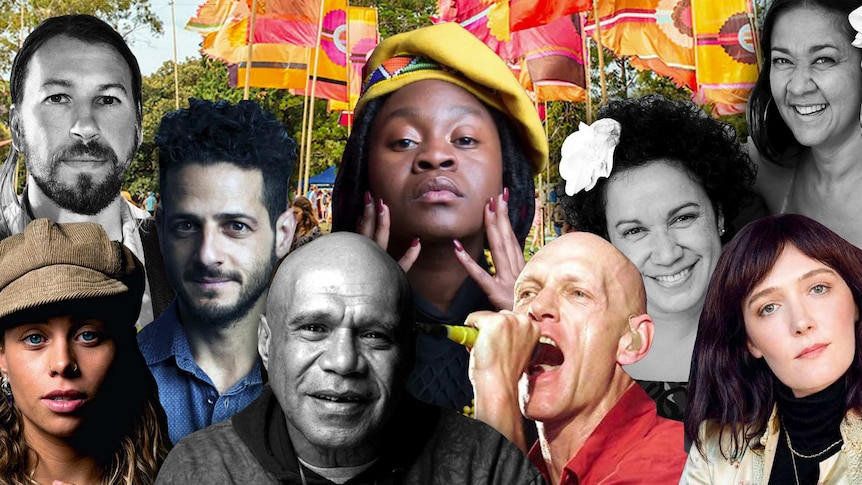 Collage of all artists playing the 2021 WOMADelaide festival
