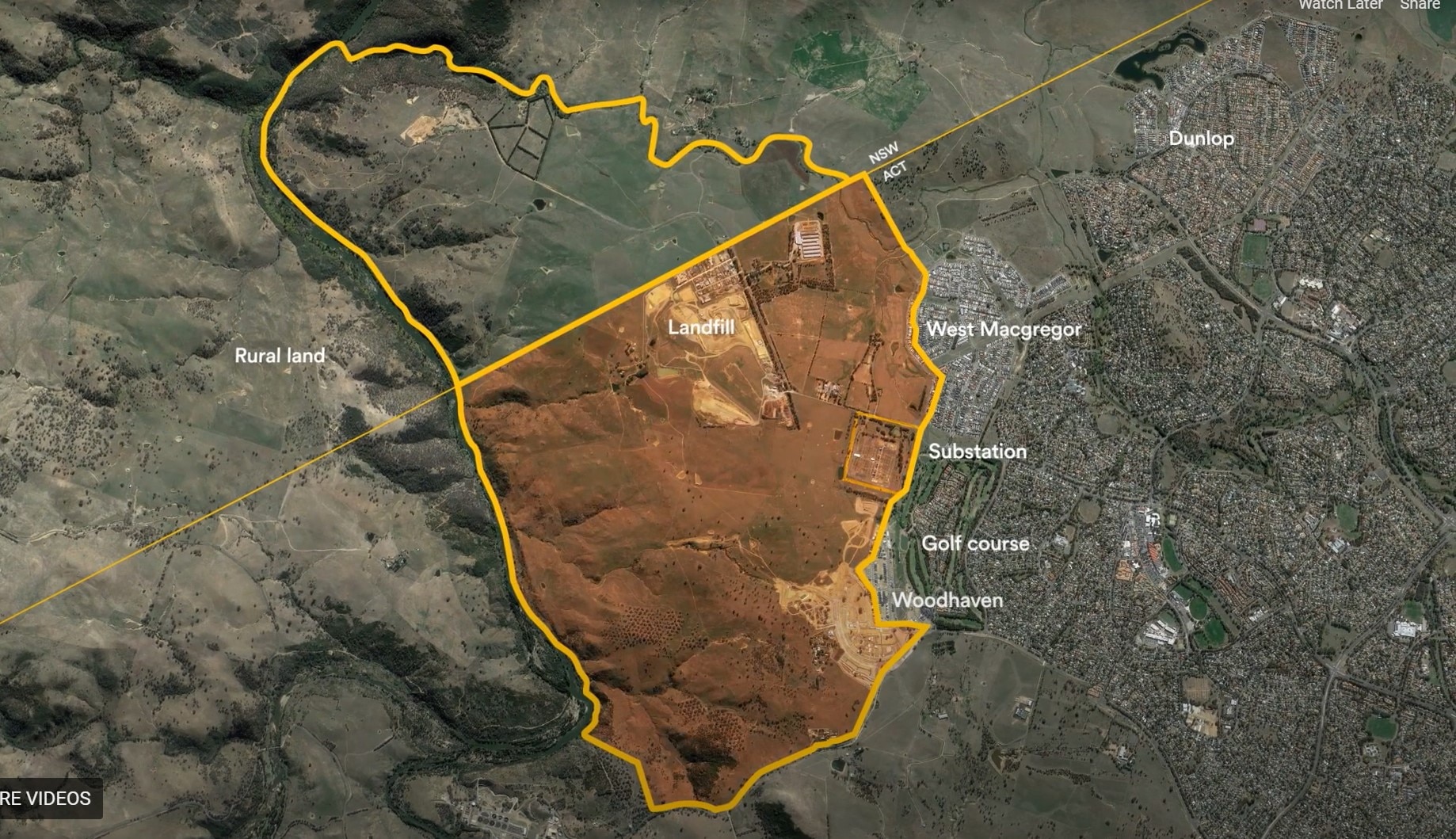 A man showing the ACT-NSW border and another region that spans the border.