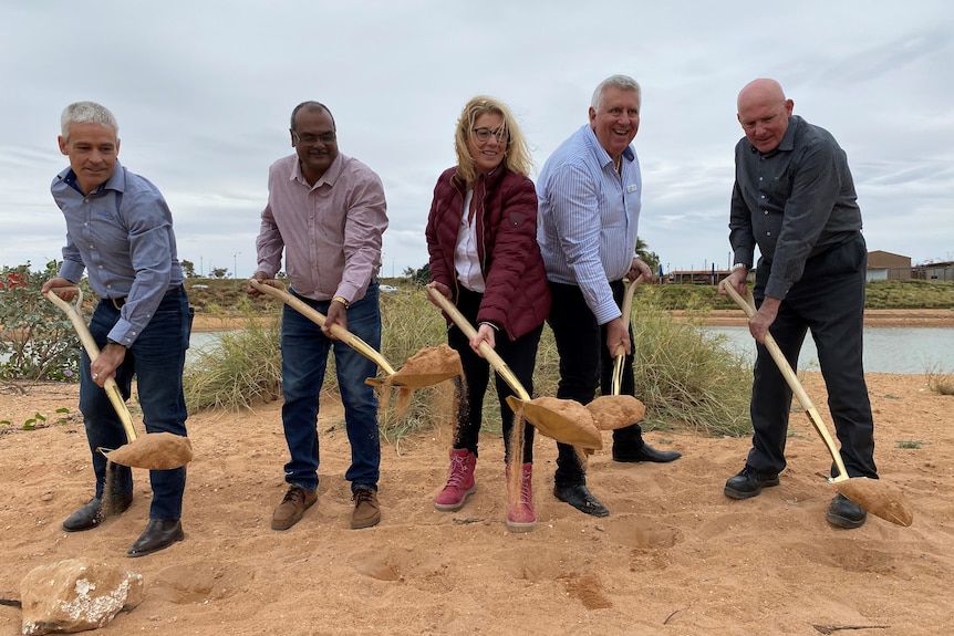 Ports Minister Rita Saffioti and others turning sod at the site in June 2021.