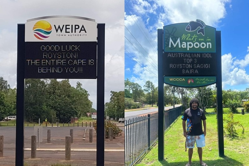 LED council signs supporting an Australian Idol contestant.