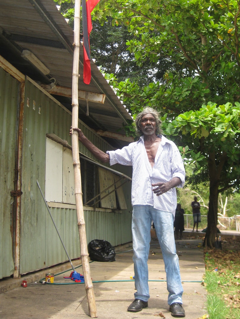 Actor and occasional resident of One Mile Dam, David Gulpilil, at the community in 2009.