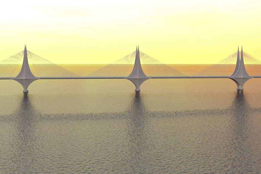 A an image of a proposed bridge from SA mainland to Kangaroo Island