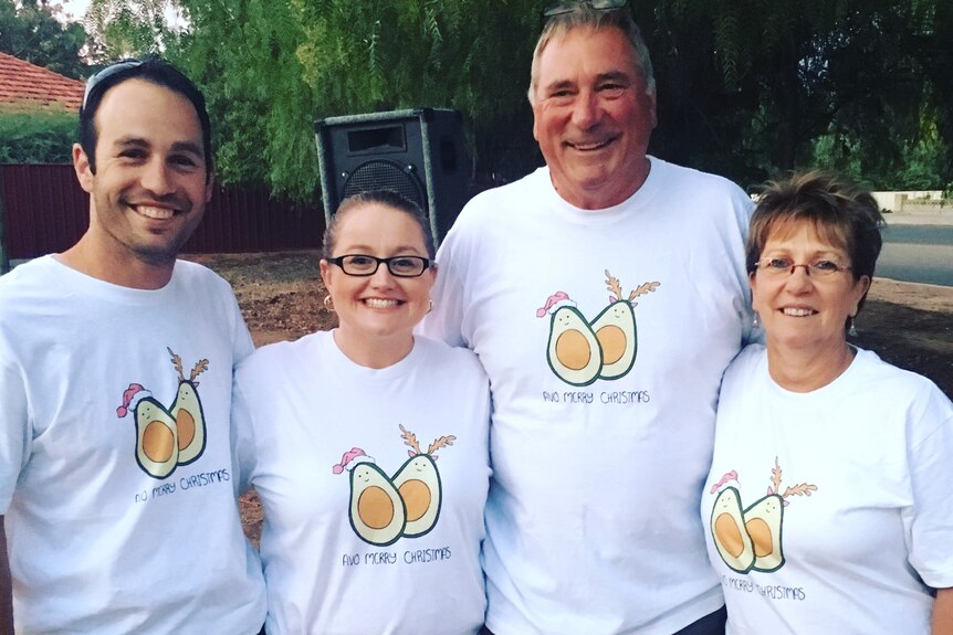 Riverland avocado growers Aaron Boehm, Sarah Tucker-Boehm, Mark Boehm and Dawn Boehm