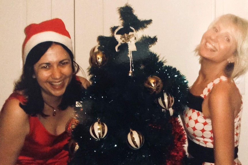 Annastacia Palaszczuk with younger sister Julie at Christmas.