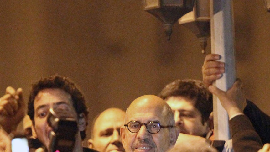 Egyptians record Mohamed ElBaradei on their mobiles
