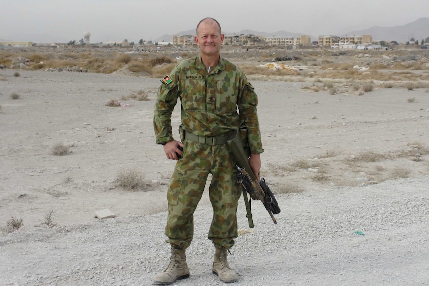 Major Simon Quaglia in Afghanistan.