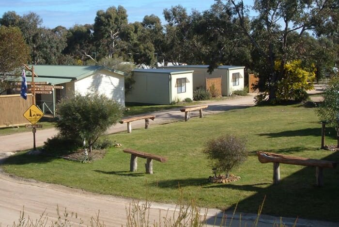 Accommodation at the Stawell Park Caravan Park in western Victoria.